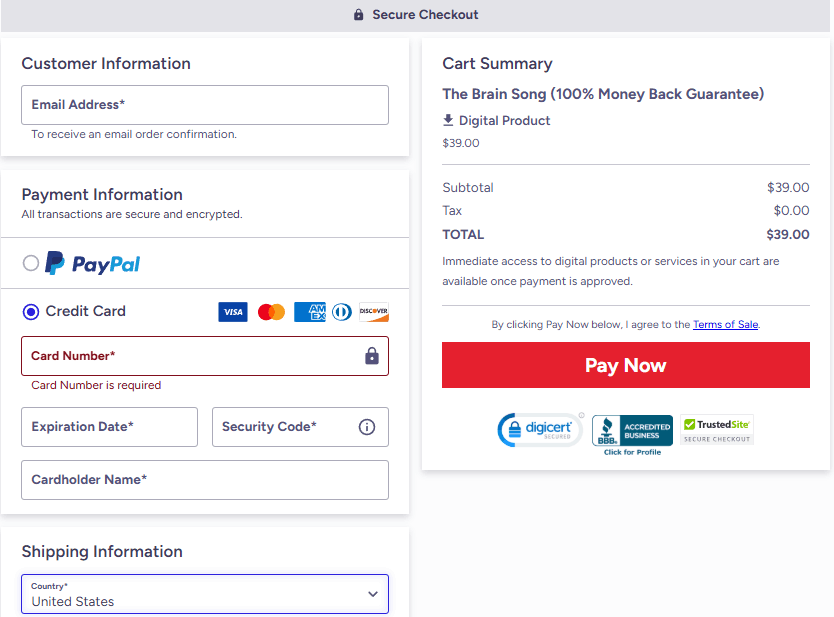 Pineal-XT-checkout-page